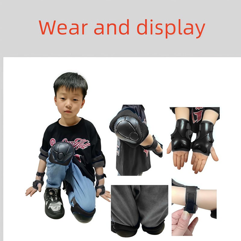 SHENMOREN Kids Protective Gear Set Knee Pads for Kids 3-10 Years Toddler Knee and Elbow Pads with Wrist Guards 3 in 1 for Skating Cycling Bike Rollerblading Scooter - Image 5